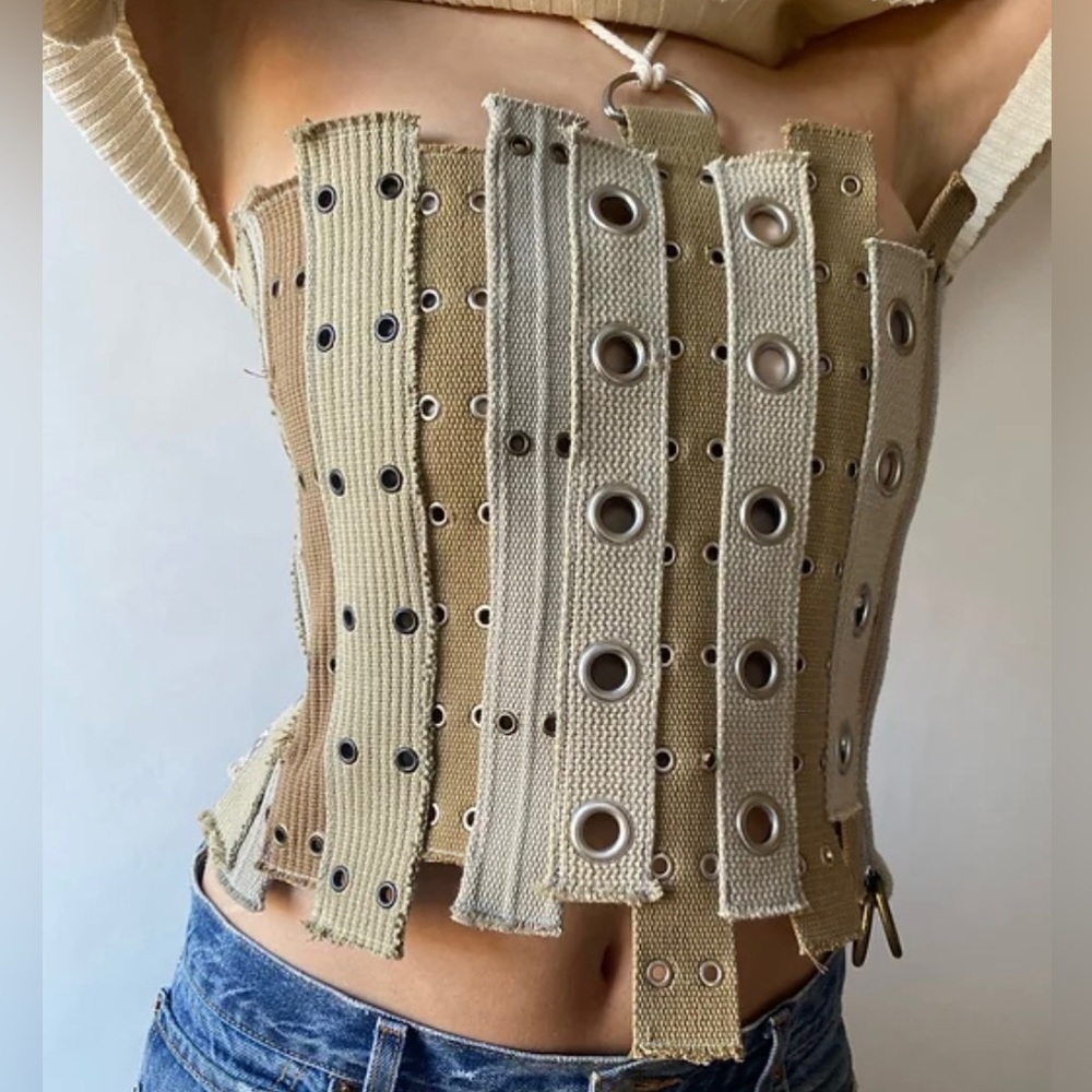 Custom Halter belt buckle top